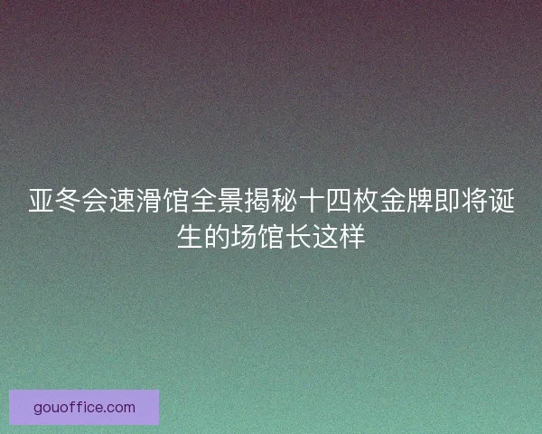 亚冬会速滑馆全景揭秘十四枚金牌即将诞生的场馆长这样